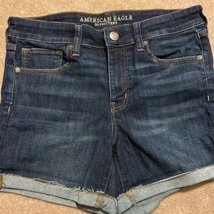 Dark Wash American Eagle Cargo Denim Shorts